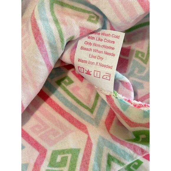 Macbeth Collection Diamond Print Pink Green Girly Swim Beach Coverup Size Medium - Picture 13 of 13